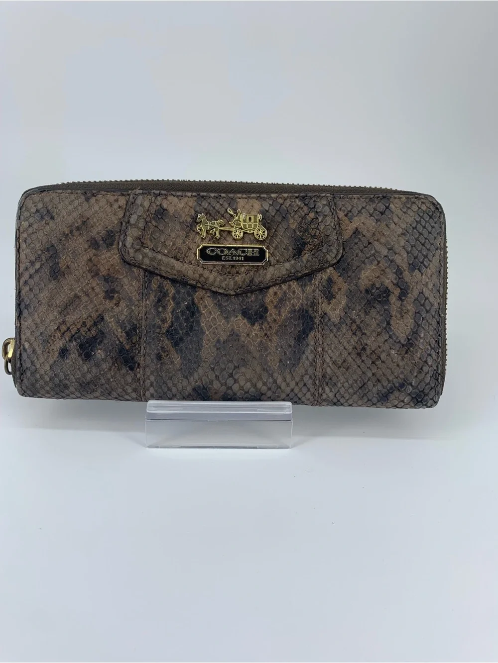 Coach Embossed Python/Snakeskin Leather Wallet